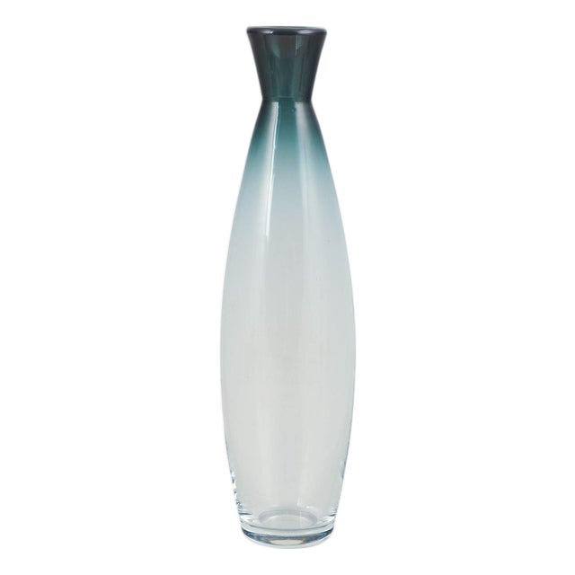 Vintage Swedish Tona Slim Glass Vase by Bengt Orup for Johansfors, 1950s For Sale