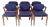 Model 42 Dining Room Chairs in Teak and Blue Fabric by Kai Kristiansen for Andersen Møbelfabrik, 1960s, Set of 6 For Sale