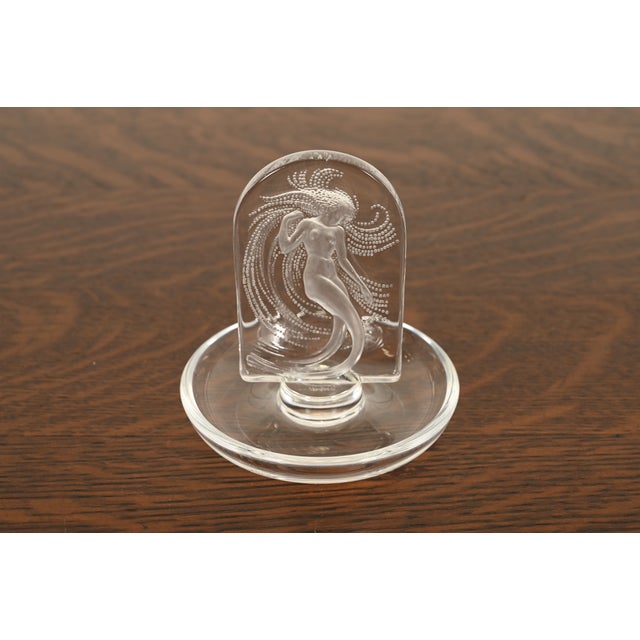 Mid 20th Century Lalique "Naiade" Art Deco Crystal Ring Dish For Sale - Image 5 of 13