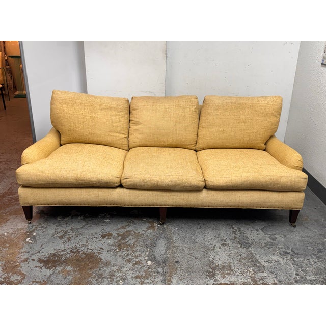 Design Plus Gallery presents a Custom Design Sofa from Lee Industries. It is upholstered in a textured golden-yellow...