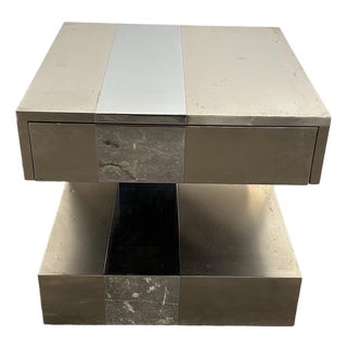 Paul Evans Style Postmodern Side Table For Sale