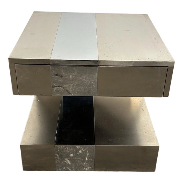 Paul Evans Style Postmodern Side Table For Sale