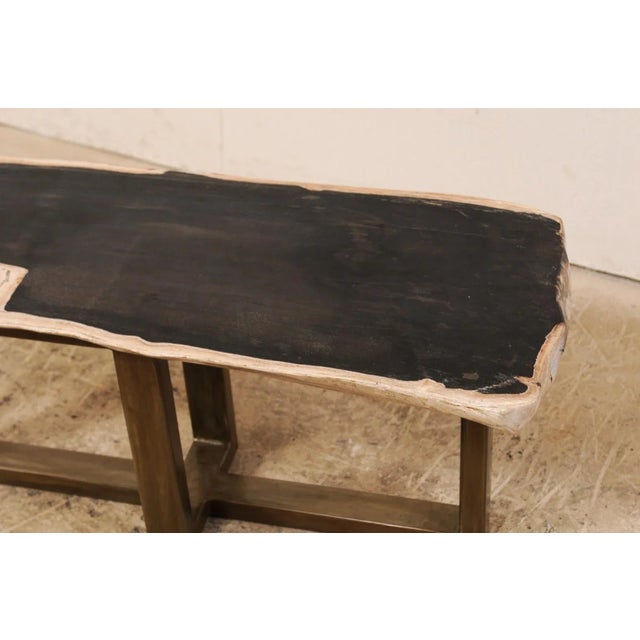 Wood Organic Modern Petrified Wood Coffee Table or Bench For Sale - Image 7 of 12