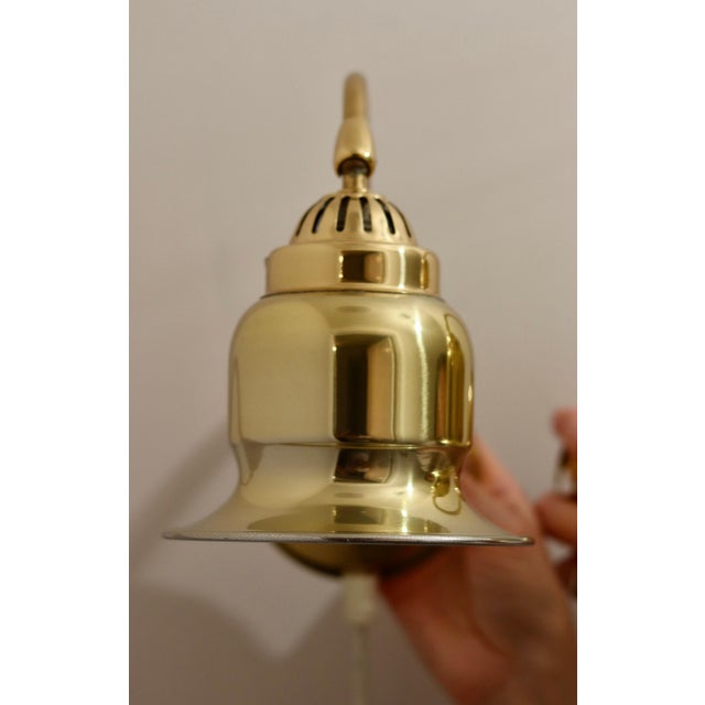 1960s Vintage Swedish Brass Wall Lamps by Dahlquist and Johansson, 1960s, Set of 2 For Sale - Image 5 of 9