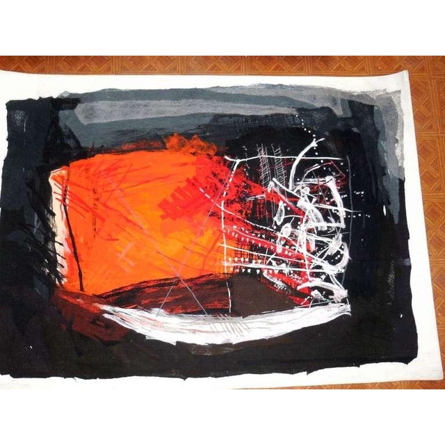 Abstract Expressionism 1980s Calman Shemi, Large Calman Shemi Art Textile Stendhal #2 Israeli Soft Tapestry Wall Hanging For Sale - Image 3 of 7