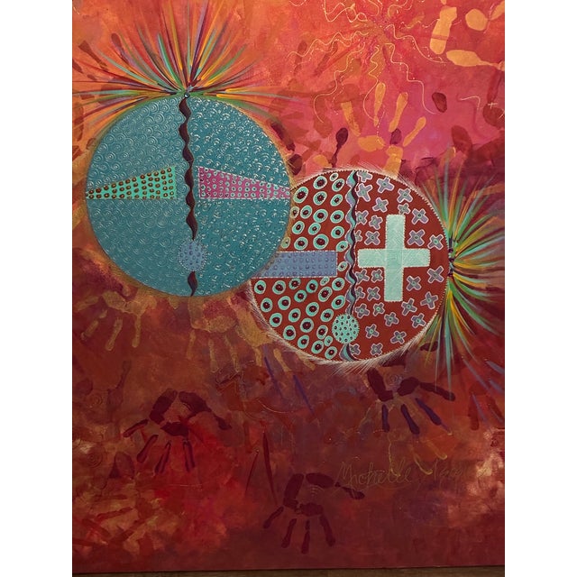 Michelle Tsosie Sisneros Original Painting Large 48x36 Signed Southwestern Art For Sale In Phoenix - Image 6 of 18
