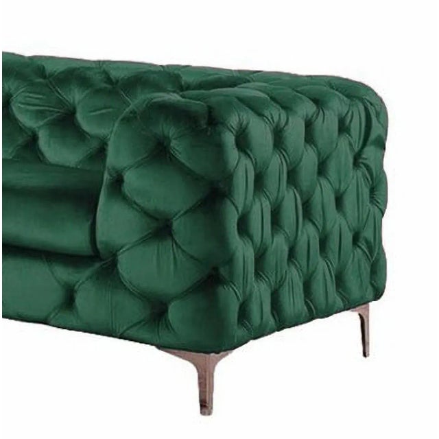 Contemporary Chester Three-Seater Sofa in Green Velvet by Europa Antiques For Sale - Image 3 of 5