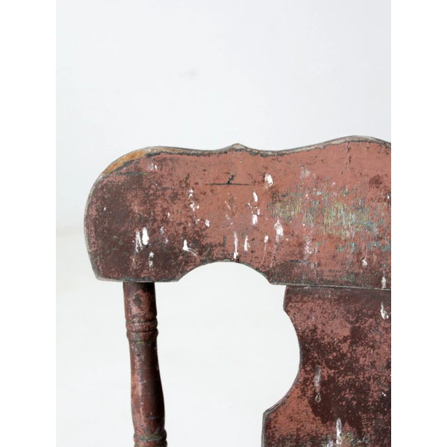 Rose Antique Rustic Fiddleback Chair For Sale - Image 8 of 11