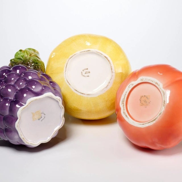 Arol Halden Vintage MCM Haldon Group Ceramic Grape Lemon Tomato Ptchers- 3pcs For Sale - Image 4 of 4