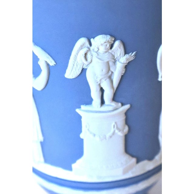 1990s Vintage Wedgwood Blue Jasperware Vase For Sale - Image 5 of 7
