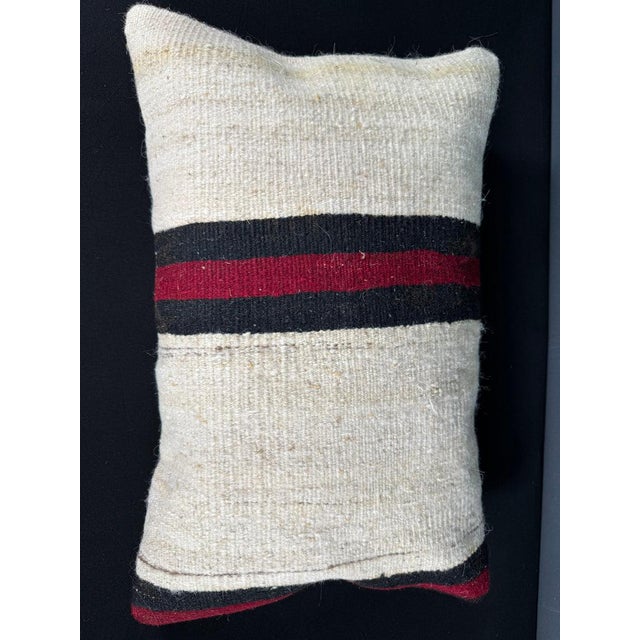 Turkish Hemp Pillow Cushion Natural Beige Red Pillow Cushion Cover 16" x 24" #30040 Enhance your home decor with our Kilim...