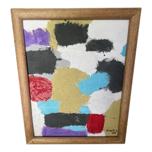 Contemporary Abstract Modern Oil Painting, Framed