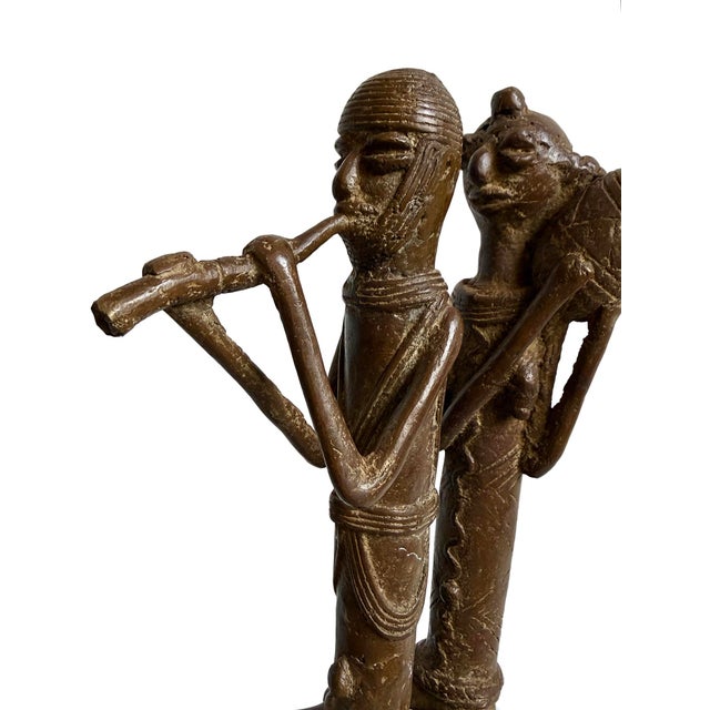 Old Vintage African Bronze Dogon Camel Rider Sculpture Mali For Sale - Image 4 of 11