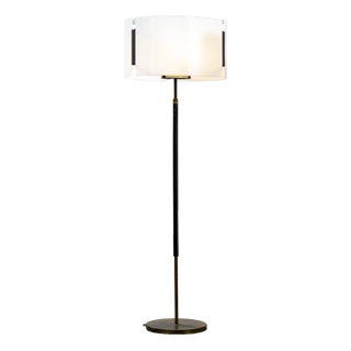 Brass & Acrylic Glass Floor Lamp attributed to Giuseppe Ostuni for Oluce, 1950s For Sale