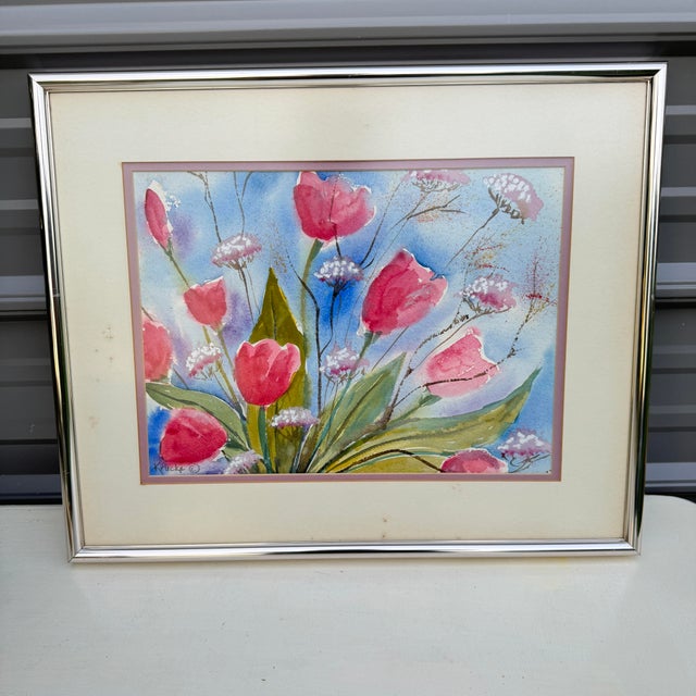 1990s Floral Watercolor by Bruce Krucke For Sale - Image 11 of 11