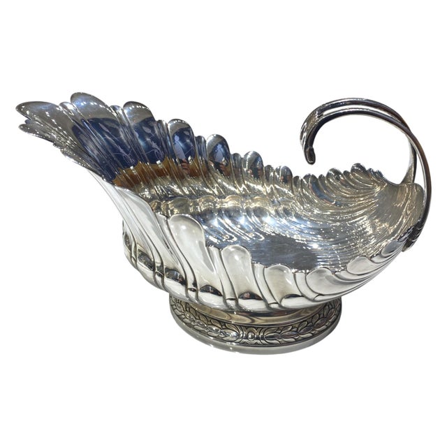 Stunning Metropolitan Museum of Art Silver Plate Reproduction of a Gravy Sauce Boat by Pierre-Adrien Dachery For Sale - Image 16 of 16