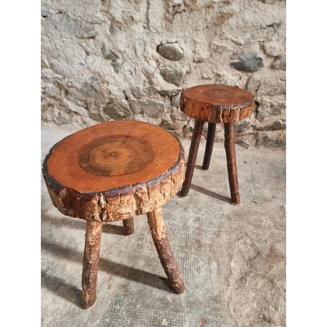 1960s Vintage Wooden Stools, France, 1960s, Set of 2 For Sale - Image 5 of 18