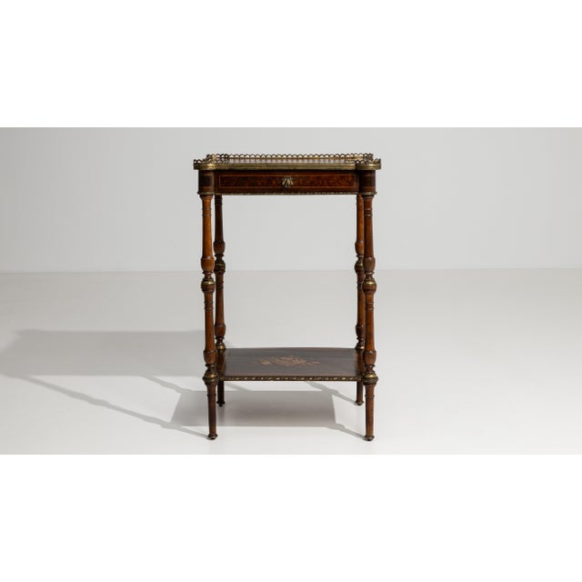 French Napoleon III Two-Tier Side Table, Second Empire Style, France, 19th Century For Sale - Image 3 of 15