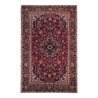 1940s Vintage Kashan Rug 4'4'' x 6'10'' For Sale