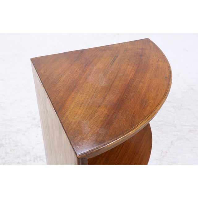 Mid-Century Wooden Corner Shelf with Brass Feet, 1960s For Sale - Image 6 of 16