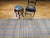 Early 20th Century Vintage American Rag Runner, Handwoven Wool & Cotton, Stripe Pattern, Tan & Blue, 3x16 For Sale - Image 5 of 15