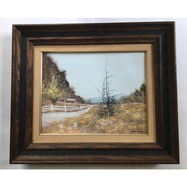 Original Oil on Canvas Landscape Painting by listed Artist John L. Egenstafer. Signed lower right. The painting is of a...