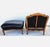 French Provincial Chateau Dax French Provincial Black Top Grain Leather Lounge Chair & Ottoman For Sale - Image 3 of 10