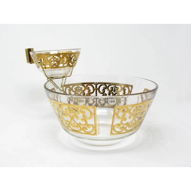 Vintage Georges Briard Spanish Gold 2-Tier Serving Bowl With 22k Decoration For Sale - Image 13 of 13