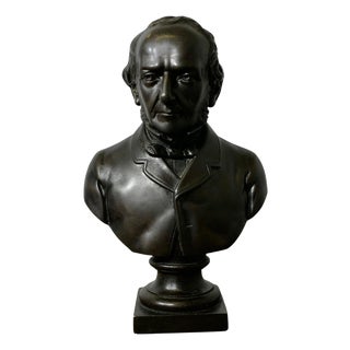 Bronze Finished Spelter Bust of William Ewart Gladstone, 1960s For Sale