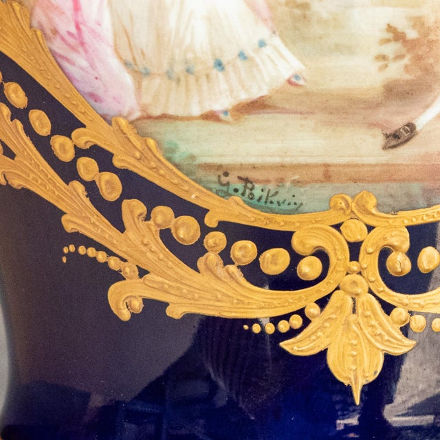 Antique French Sèvres Porcelain G. Poitevin Ormolu Japy Freres 8 Day Clock 1875 For Sale - Image 15 of 18