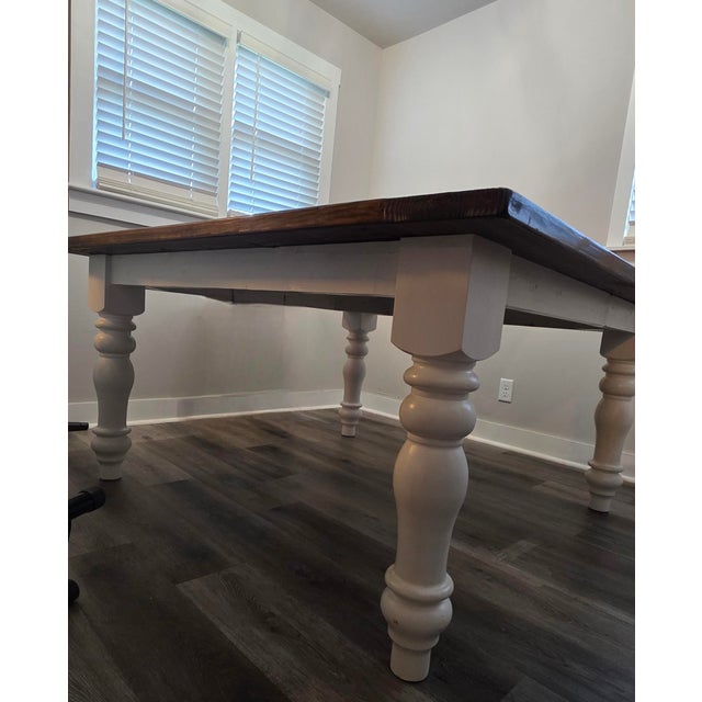 Farmhouse Large Farmhouse Style Dining Table For Sale - Image 3 of 12