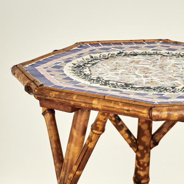 Late 18th Century Antique English Bamboo and Tile Table or Stand For Sale - Image 5 of 11
