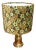 Table Lamp with Luminous Floral Shade in Green Brown, 1070s For Sale