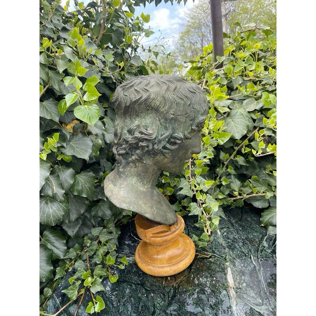 Grand Tour Bronze and Marble Bust of a Youth For Sale - Image 9 of 12