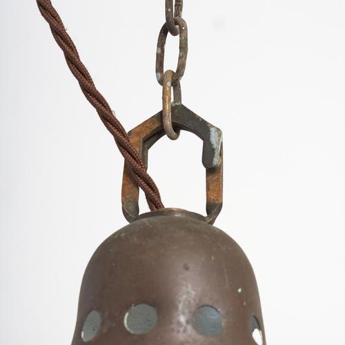 Antique Church Opaline Glass Pendant Light by Maxlume, 1940s For Sale - Image 6 of 8