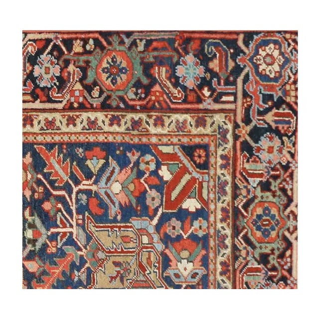 1930s Vintage Persian Heriz Area Rug 8'3" X 11'6" For Sale - Image 4 of 6