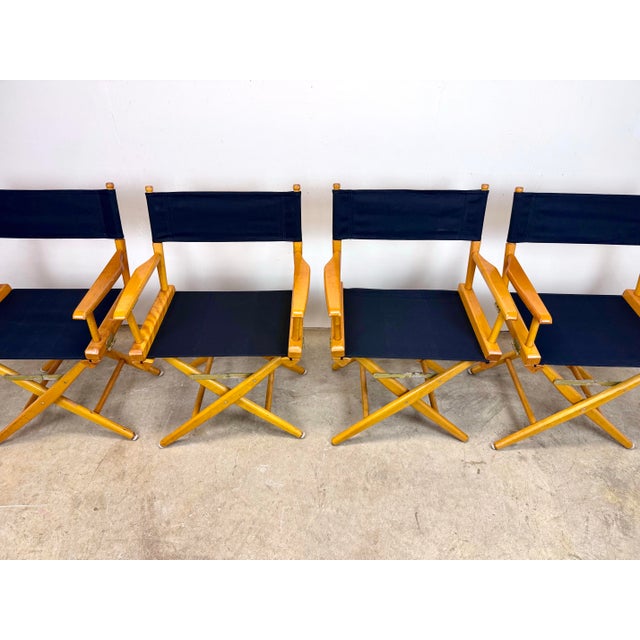 Mid-Century Modern Vintage 1980’s Director’s Chairs by Telescope Made in Usa New Slings For Sale - Image 3 of 12