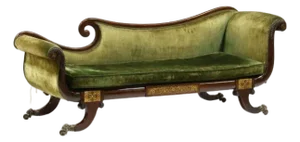 Early 19th-Century English Regency Brass Inlaid Recamier