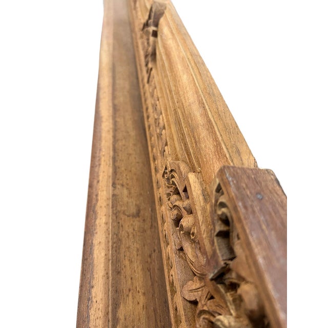Monumental Indonesian Architectural Carved Teak Relief Wall Panel For Sale - Image 16 of 16