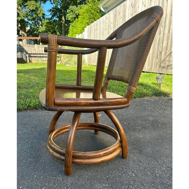 Vintage Rattan Swivel Chairnull