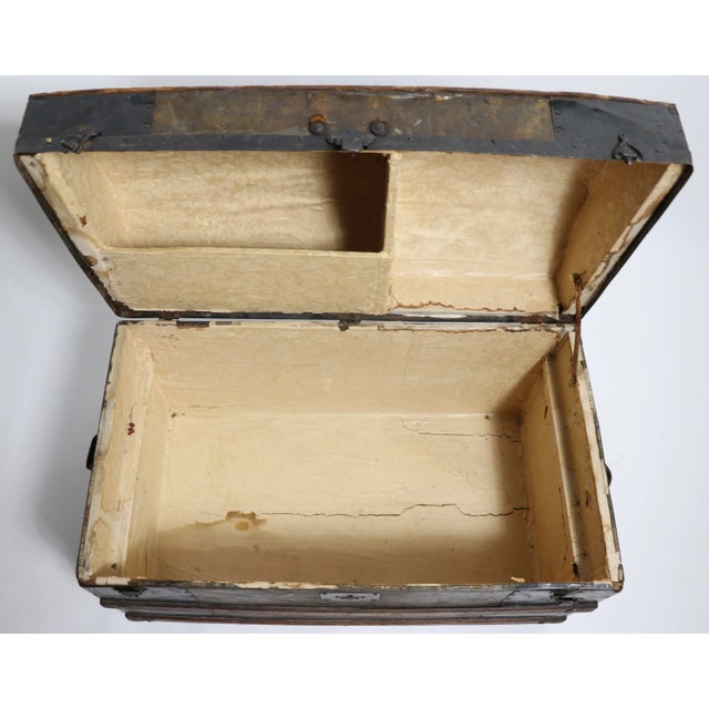 Antique American Dome Top Trunk For Sale - Image 10 of 13