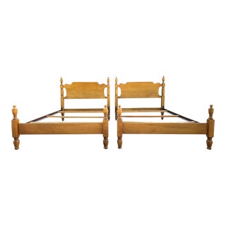 Low Maple Traditional Twin Beds - a Pair For Sale