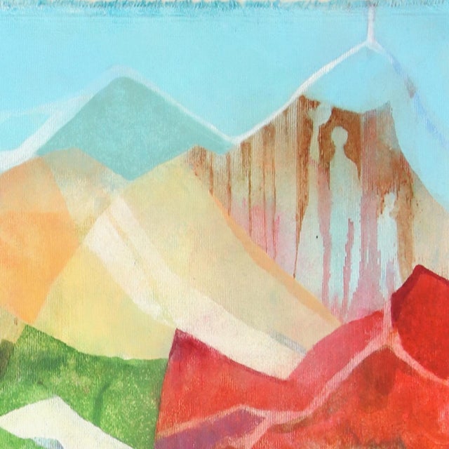 2020s Paradise Mountain II - Original Contemporary Mountain Landscape Acrylic Painting on Canvas by Maria C Bernhardsson For Sale - Image 5 of 6