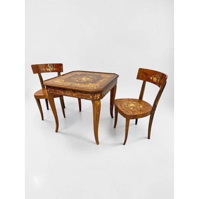 Circa 1970s Italian Marquetry Metamorphic Roulette Game Table & 2 Chairs For Sale - Image 14 of 17