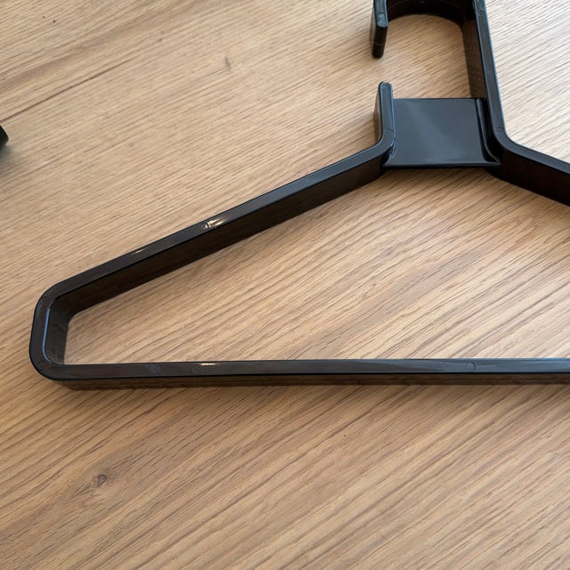 Plastic Set of 10 1970’s Modernist Black Plastic Hangers Attributed to Finnish Designer Maija Ruoslathi For Sale - Image 7 of 11