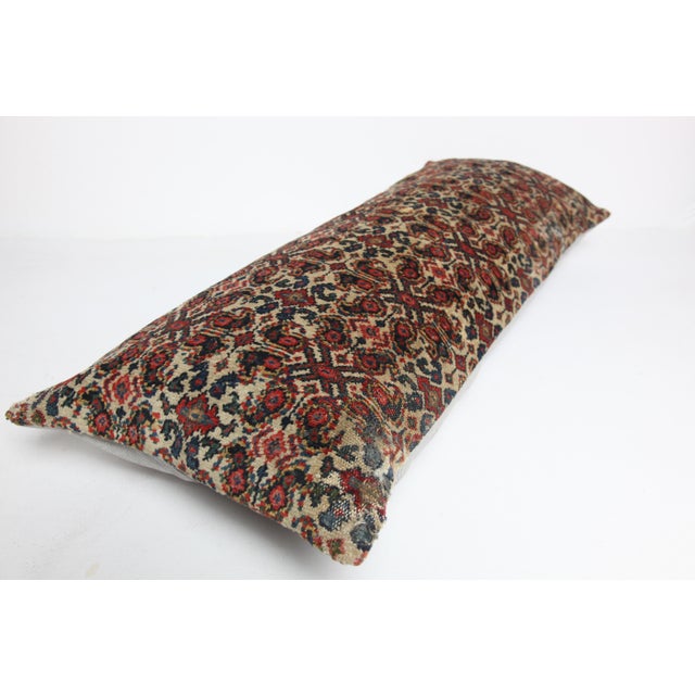 Art Deco Handwoven Antique Tribal Lumbar Pillow – Museum‑Quality Textile -15'' X 38'' For Sale - Image 3 of 11