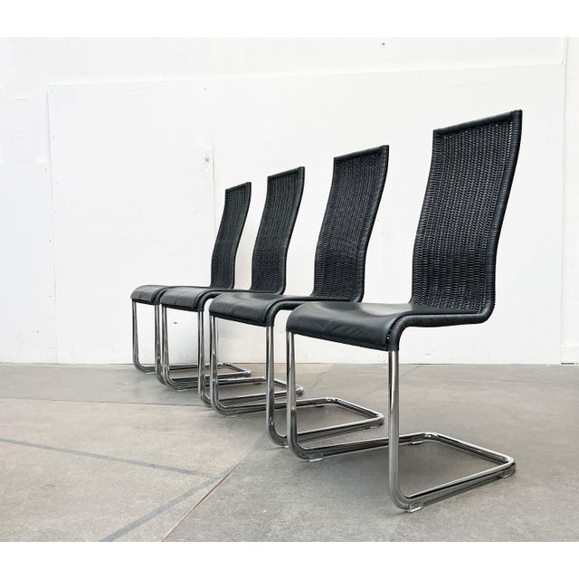 German Gray B25 Cantilever Chairs with Leather Cushions from Tecta, Set of 4 For Sale - Image 5 of 18