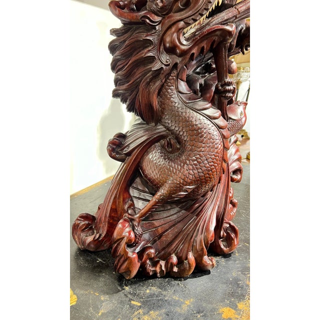 Wood Monumental Chinese Rosewood Guanyin Sculpture For Sale - Image 7 of 12