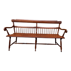 Antique Early American Primitive Style Solid Wood Rock Maple Bench