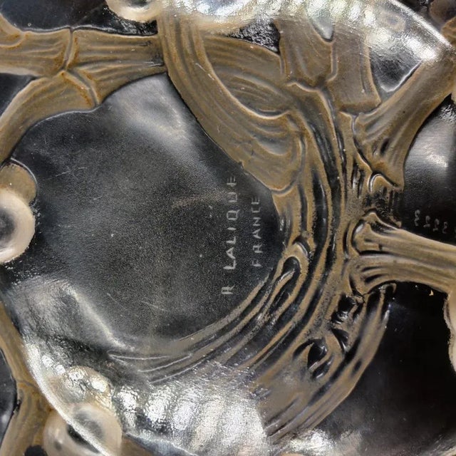 René Lalique French Art Deco Glass Bowl with Mistletoe Motif by Lalique, 1920s For Sale - Image 4 of 5